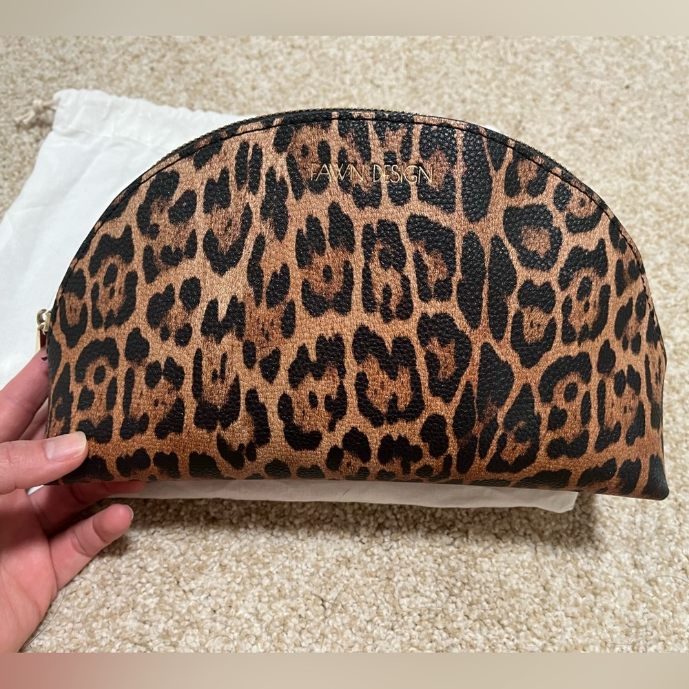 Fawn Design Large Cosmetic Bag- Leopard